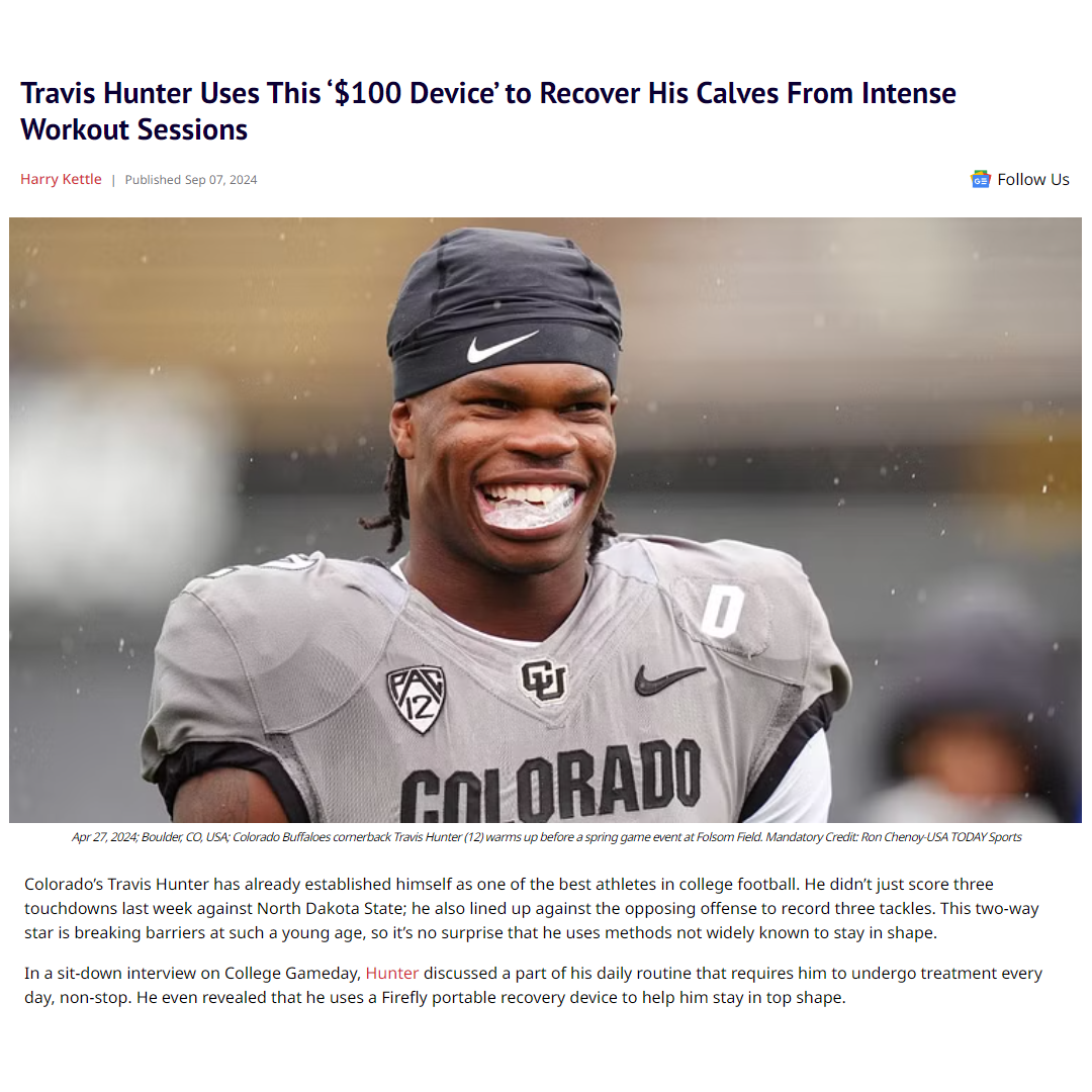 Travis Hunter Uses This ‘$100 Device’ to Recover His Calves From Intense Workout Sessions