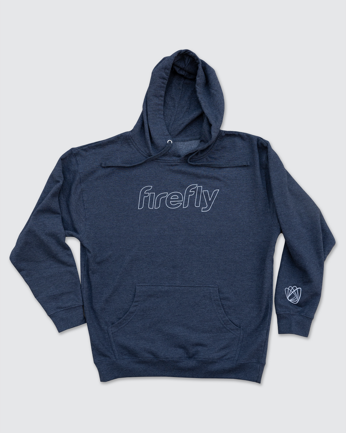 Firefly Hoodie in navy featuring soft cotton-blend fabric with Firefly logo for training, recovery, and everyday comfort